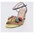 FENDI Ankle Strap Sandals Leather Multicolor Gold Auth 190357M Multiple colors Golden - view 19