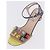FENDI Ankle Strap Sandals Leather Multicolor Gold Auth 190357M Multiple colors Golden - view 24