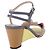 FENDI Ankle Strap Sandals Leather Multicolor Gold Auth 190357M Multiple colors Golden - view 3