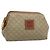 Céline CELINE Pouch in Tela Macadam PVC Beige Oro Auth ki6758 D'oro