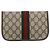 GUCCI GG Supreme Web Sherry Line Pouch PVC Beige Oro 89 01 021 Auth 194021A D'oro - vista 2