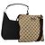 Borsa a Spalla GUCCI GG Canvas 2 Set Beige Black Auth 192893 Nero