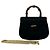GUCCI Vintage Bamboo Satin 2-Way Handbag Black