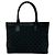 Gucci GG Pattern Schwarze Canvas-Leder-Handtasche Tote - Ansicht 3