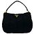 Borsa a spalla semi Prada Nylon Tessuto e pelle con smalto Nero