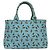 Tote Prada Canapa Canvas Tasche mit Dreieck Logo-Plakette Blau - Ansicht 3