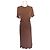 Autre Marque Cider Braunes Rippstrick Maxi-Kleid mit Gürtel