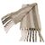 Stola Loewe in misto alpaca con patch logo in pelle a righe Beige Cachi - vista 4