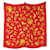 Chanel Vintage Coco Mark Seidentuch Rot Golden - Ansicht 2