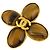Chanel Coco Mark Brosche mit farbigem Stein Golden