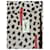 Foulard en soie Yves Saint Laurent Imprimé Léopard Noir Rouge Beige  - vue 1