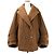 Autre Marque DAISY LIN Fondant Chocolat Shearling Half Coat Castaño