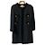 Autre Marque Abrigo largo de tweed sin cuello Edward Achour Paris Negro