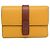 Cartera trifold Loewe de piel marrón y amarillo Castaño