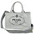 Bolsa Tote 2-Way Prada Canapa em denim Branco