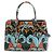 Prada Black Small Saffiano Lux Galleria Lily Print Double Zip Satchel