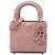 Lady Dior Cannage in micro pelle di vitello ultra opaca rosa di Dior D'oro