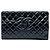 Chanel Blue CC Quilted Patent Timeless Clutch Blau Marineblau