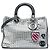 Diorissimo Satchel aus silbernem metallischem Tweed, Größe Medium