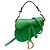 Borsa Saddle in micro pelle di capra verde Dior