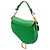 Borsa Saddle in micro pelle di capra verde Dior - vista 2