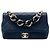 Chanel Blue Small Lambskin Elegant Chain Single Flap Blau Dunkelblau
