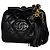Bolsa de ombro Chanel em couro preto