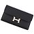 Hermès Portafoglio lungo Constance in pelle Epsom nera Nero