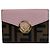 Fendi Zucca F Leather Folding Wallet Brown Pink
