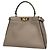 Borsa a mano in pelle Fendi Peekaboo Beige