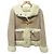 Chaqueta con capucha de shearling Miu Miu Beige