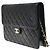Clutch Chanel Vintage con Catena in Pelle Trapuntata Medium Nero - vista 3