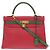 Hermès Borsa Hermes Kelly 32 in Rouge Vif e Vert Rosso Verde chiaro