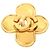 Broche Chanel Coco Mark Clover banhado a ouro Dourado