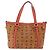 Bolsa Tote MCM Vicetos em PVC e couro marrom com detalhes dourados 2way Auth ki6729A - vista 2