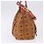 Bolsa Tote MCM Vicetos em PVC e couro marrom com detalhes dourados 2way Auth ki6729A - vista 4