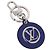 LOUIS VUITTON Portachiavi LV Padded Circle Metal Blue Silver M00744 Auth ka5451