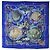 Hermès Sciarpa HERMES Carre 90 in seta blu « Grands Fonds» Autentica 190368M