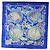 Hermès Sciarpa HERMES Carre 90 in seta blu « Grands Fonds» Autentica 190368M - vista 13