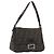 FENDI Zucca Canvas Mamma Baguette Bolsa de Ombro Lã Marrom Ouro Auth 192244V Dourado