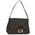 FENDI Zucca Canvas Mamma Baguette Schultertasche Braun Silber Auth 192730V