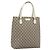 Borsa Tote GUCCI GG Supreme in PVC e pelle Beige Argento 131220 Auth ep15221