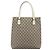 Borsa Tote GUCCI GG Supreme in PVC e pelle Beige Argento 131220 Auth ep15221 - vista 2