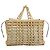 Salvatore Ferragamo Wood Mesh Drawstring canvas Beige