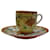 Hermès Set Tazza e Piattino in Ceramica Bianco Verde Arancione  - vista 1