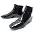 BOTAS LOUIS VUITTON SIXTIES FLAT ANKLE BOOT 40 botines en piel charol Negro