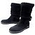 BOTAS LOUIS VUITTON SNOWY FLAT HALF BOOT 36.5 37 DE PIEL FORRADA Negro