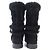 BOTAS LOUIS VUITTON SNOWY FLAT HALF BOOT 36.5 37 DE PIEL FORRADA Negro - vista 5