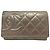CHANEL CAMBON LOGO CC gesteppte Ledergeldbörse BRONZE