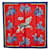 Hermès Sciarpa Hermes Carre 90 CARROUSEL Rosso Blu Multicolore